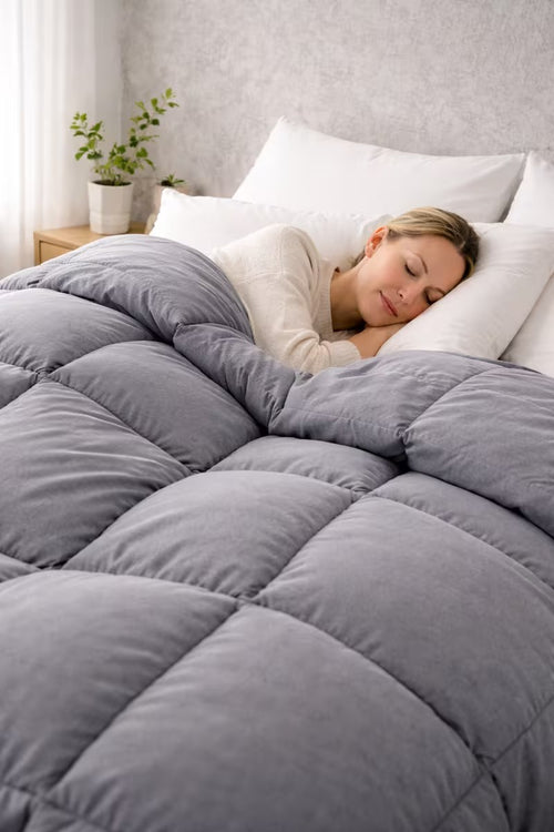 Box-Stitched Plush Comforter