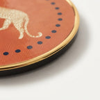 Leopard Print Glass Coaster Set with Holder