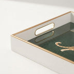 Leopard Print Glass Vanity Tray