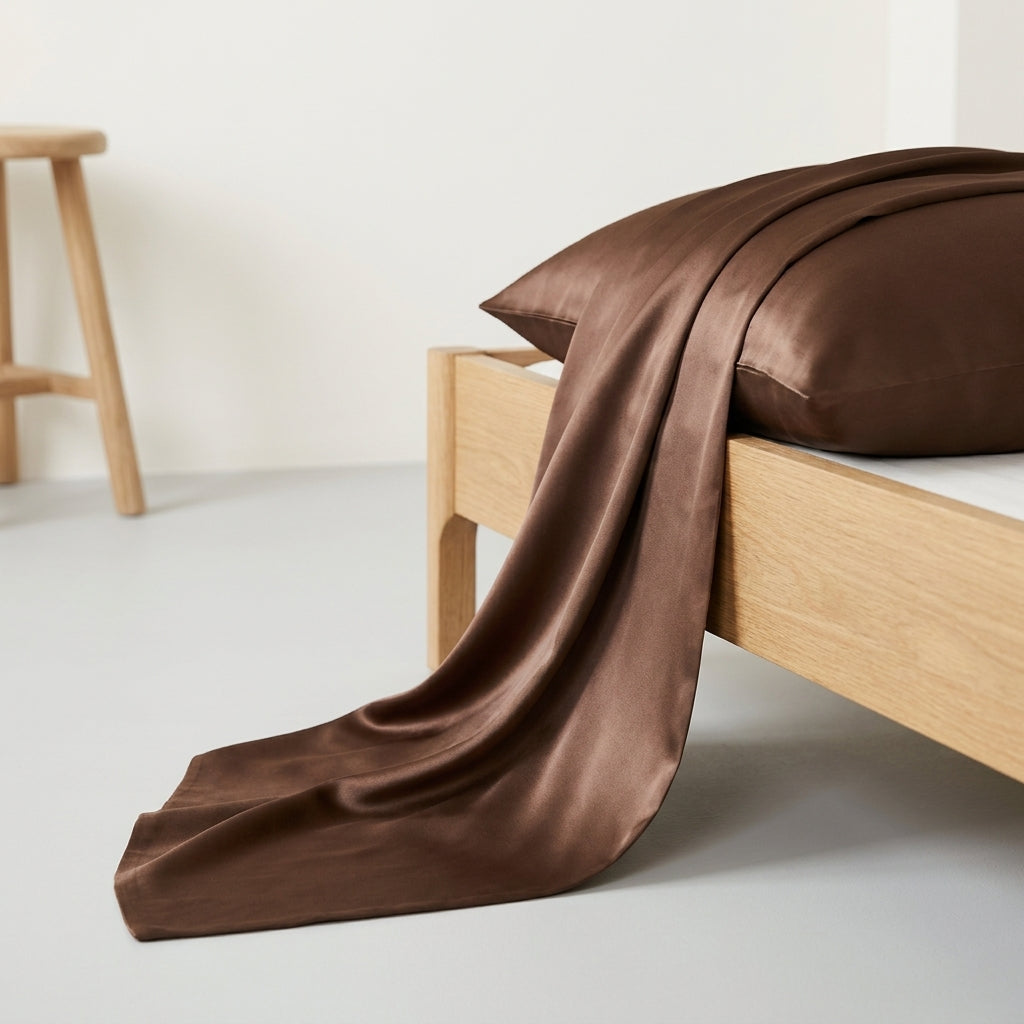 Mulberry Silk Pillowcase, Brown Chocolate
