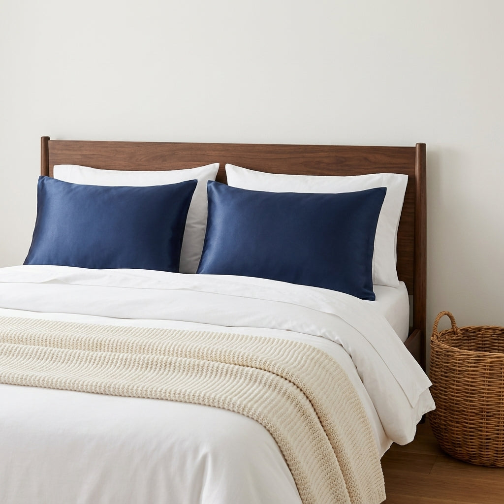 Mulberry Silk Pillowcase, Navy