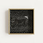Panther Design Square Tray, Black and Gold
