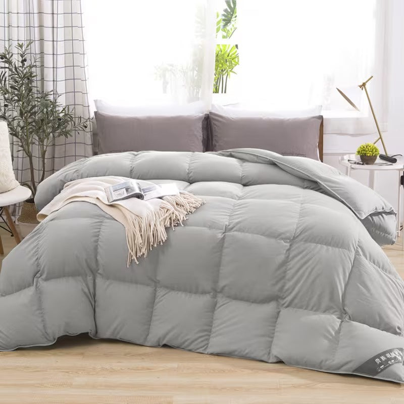 Quilted Comforter with Square-Stitched Pattern
