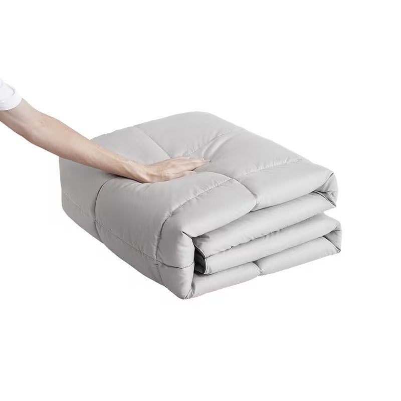 Quilted Comforter with Square-Stitched Pattern