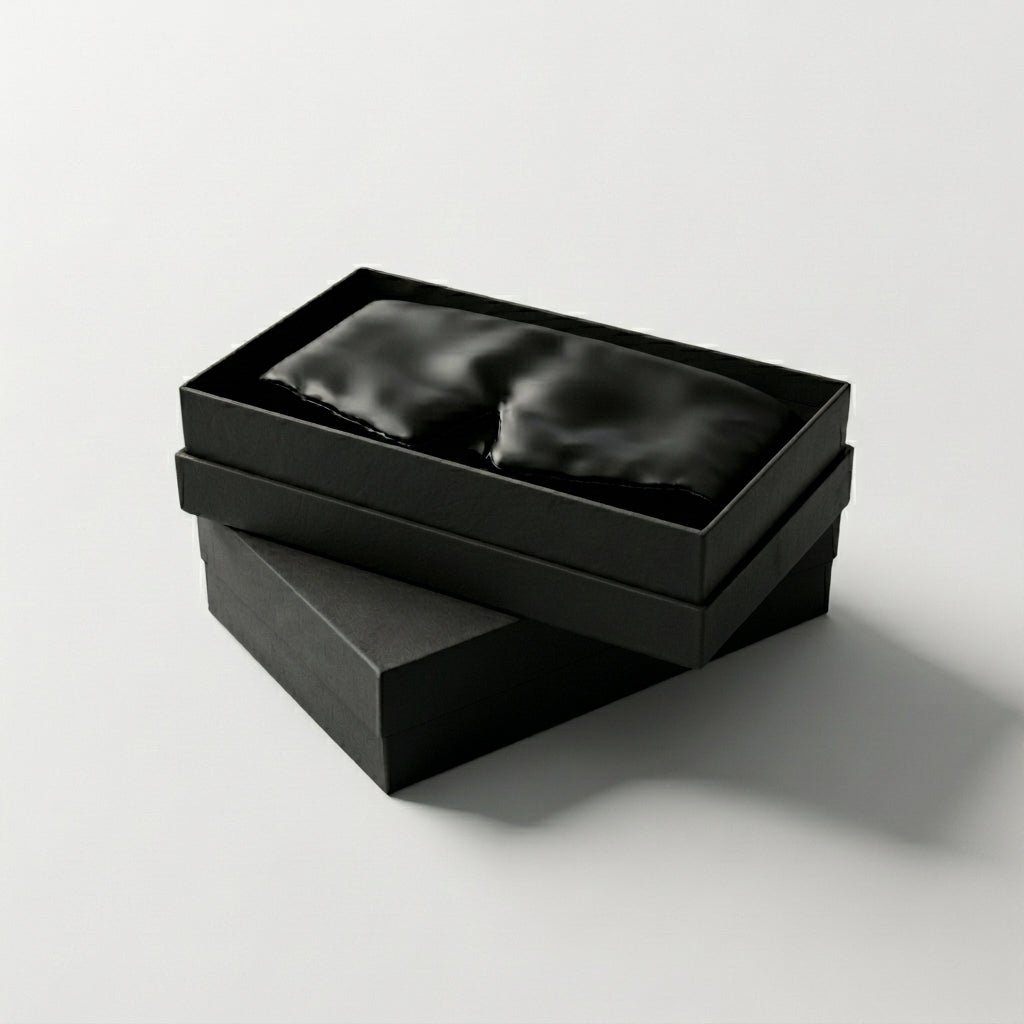 Silk Eye Mask and Pouch Set, Black