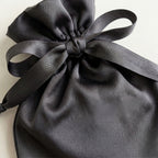 Silk Eye Mask and Pouch Set, Black & Sage