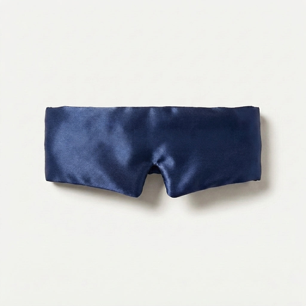 Silk Eye Mask and Pouch Set, Navy