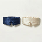 Silk Eye Mask and Pouch Set, Navy & Ivory