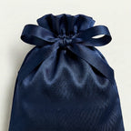 Silk Eye Mask and Pouch Set, Navy & Ivory