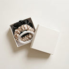 Silk Scrunchie Set, Charcoal, Champagne & White
